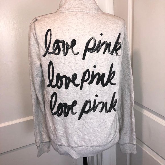 Victoria Secret Pink Zip Sweater Sweatshirt Size S - Picture 2 of 4